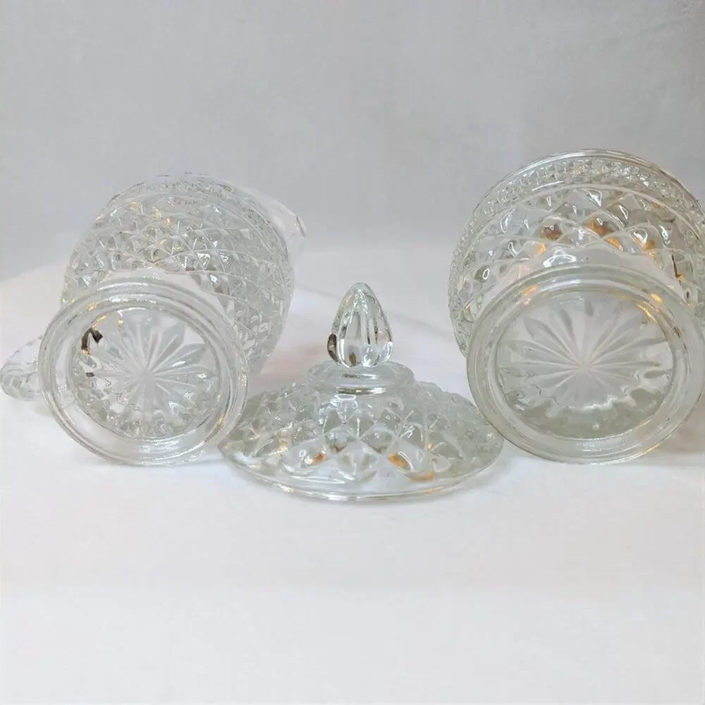 Home Kitchen Coffee Tea Sugar Creamer Set Glass Vintage